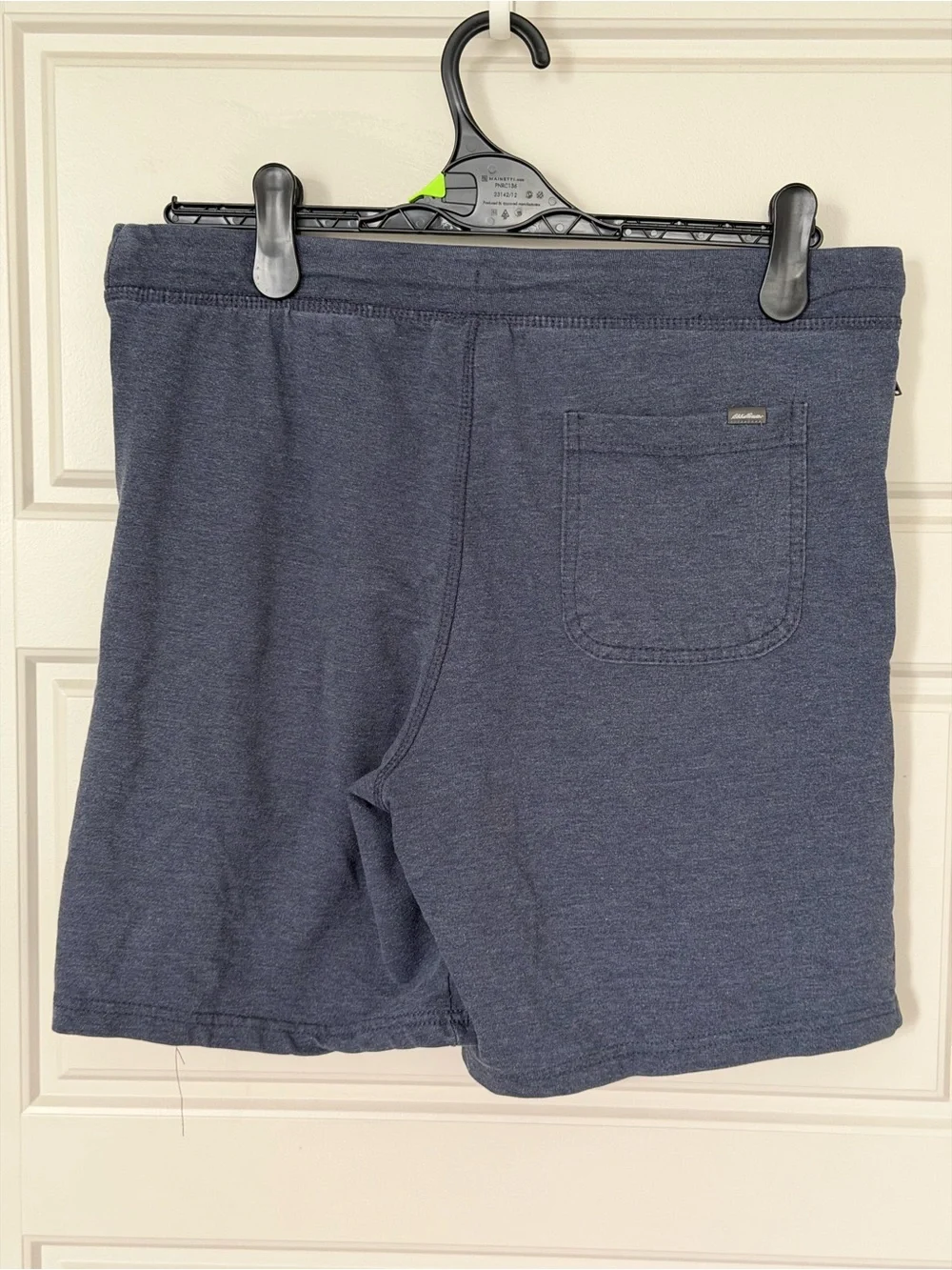 Eddie Bauer Lounge Men's Jersey Sweat Shorts Heather Navy Blue Zip Pockets M